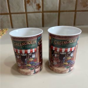 Melamaster 🏴󠁧󠁢󠁥󠁮󠁧󠁿 Store Fronts Set of 2 Coffee~Tea Mugs~Fine China